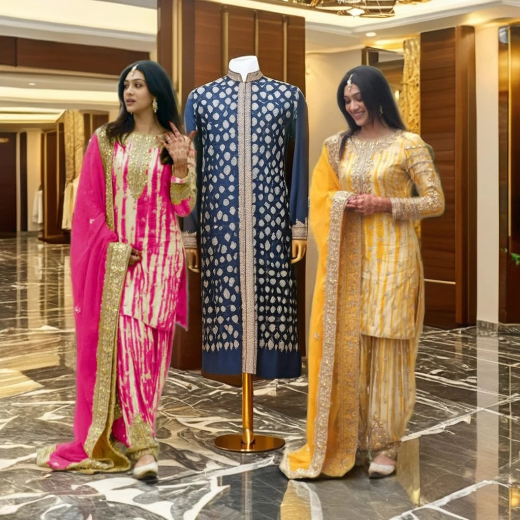Tennecy's New Ready-Made Pure Chinnon Silk Digital Print Fully Stitched Top-Patiala Dupatta Set Indian/Pakistani Diwali