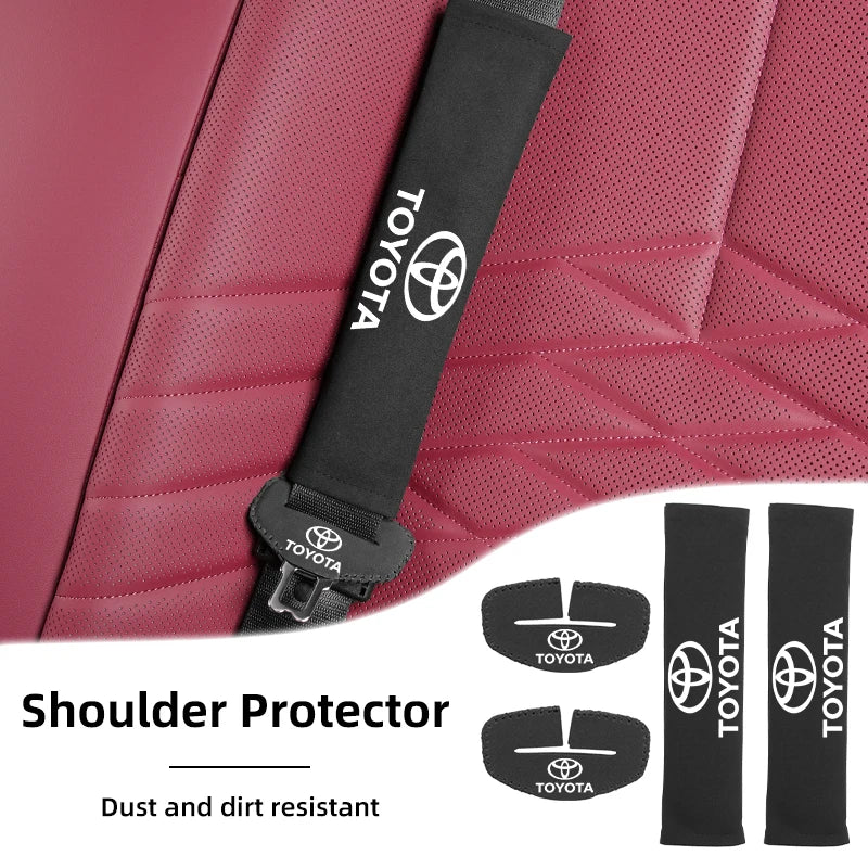 Car Seat Belt Protector Cover Safety Belt Shoulder Pad Accessories For Toyota Crown GR Corolla YARIS L Auris C-HR Hilux Vios Rav