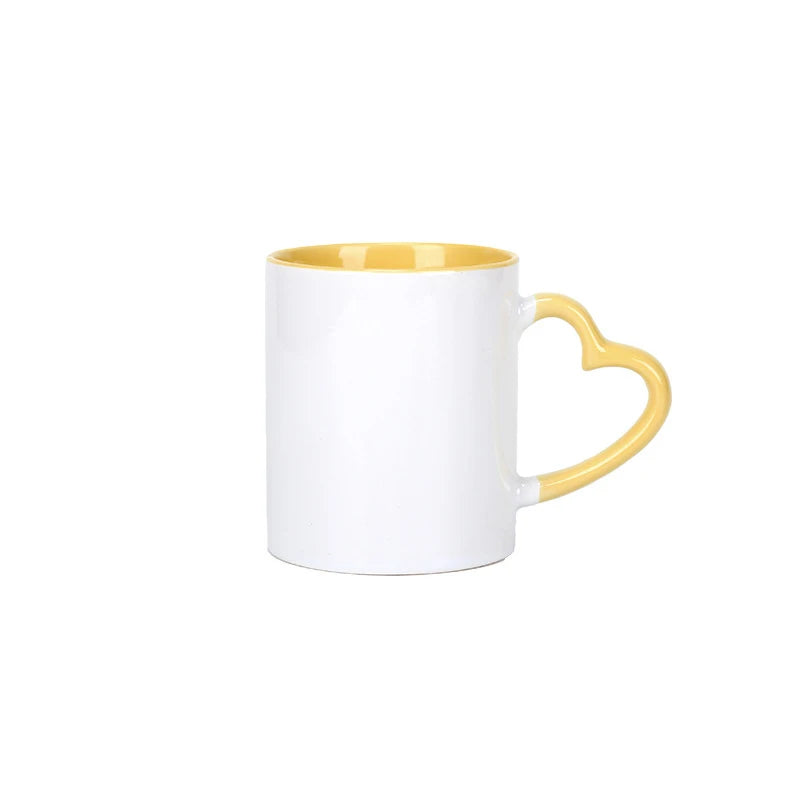 Customize white Ceramic coffee cup Creative customize logo Mug white Pnik handle Ceramic cups Print Pictures logo text mugs