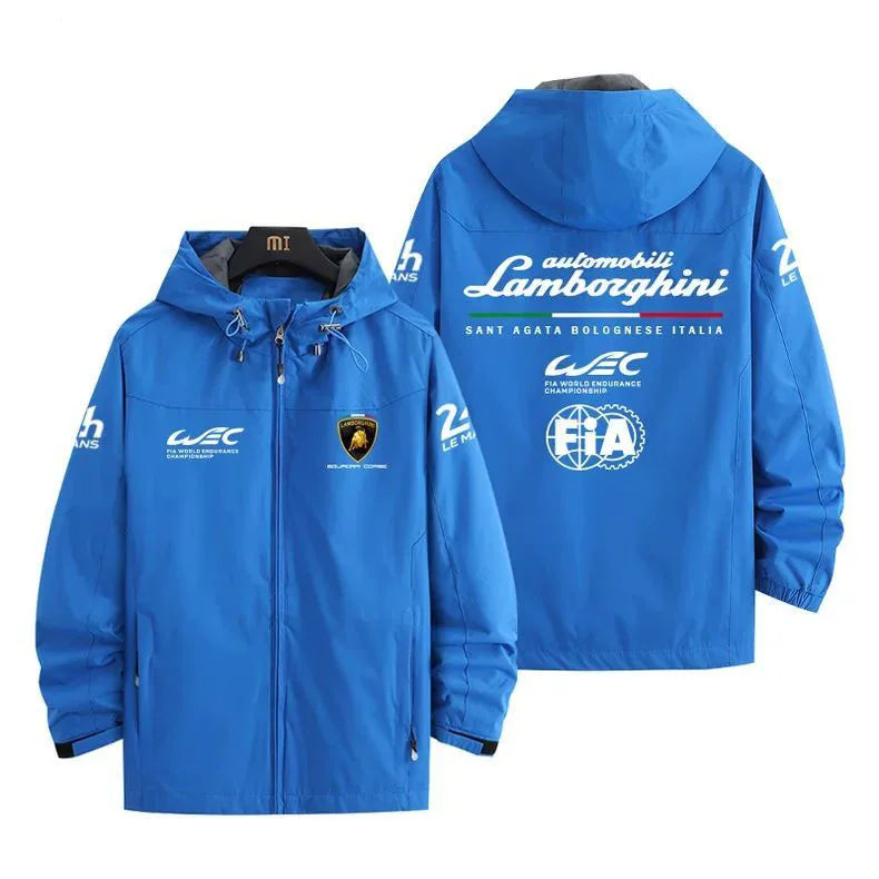Men's thin windbreaker jacket with Lamborghini logo, suitable for sports, leisure, outdoor and fishing, windproof, UV protection