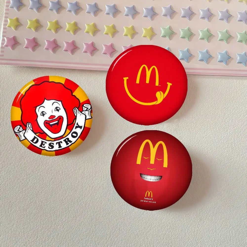 Anime Creative Tinplate Soft Button Pins Animal Icon Brooch Lapel Backpack Badge Accessories Pin Hot McDonalds logo Corp