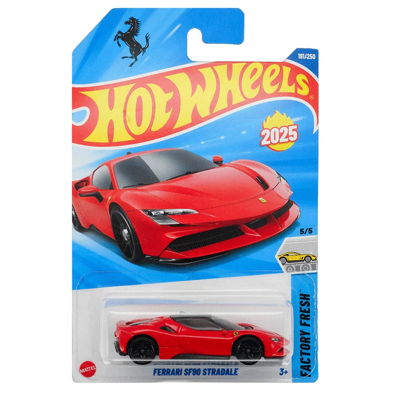 Hot Wheels 2025 C4982 Ferrari Set - Ferrari SF90/F40/365 Alloy Car Models, 1:64 Diecast Racing Cars for Collectors Kids Toys