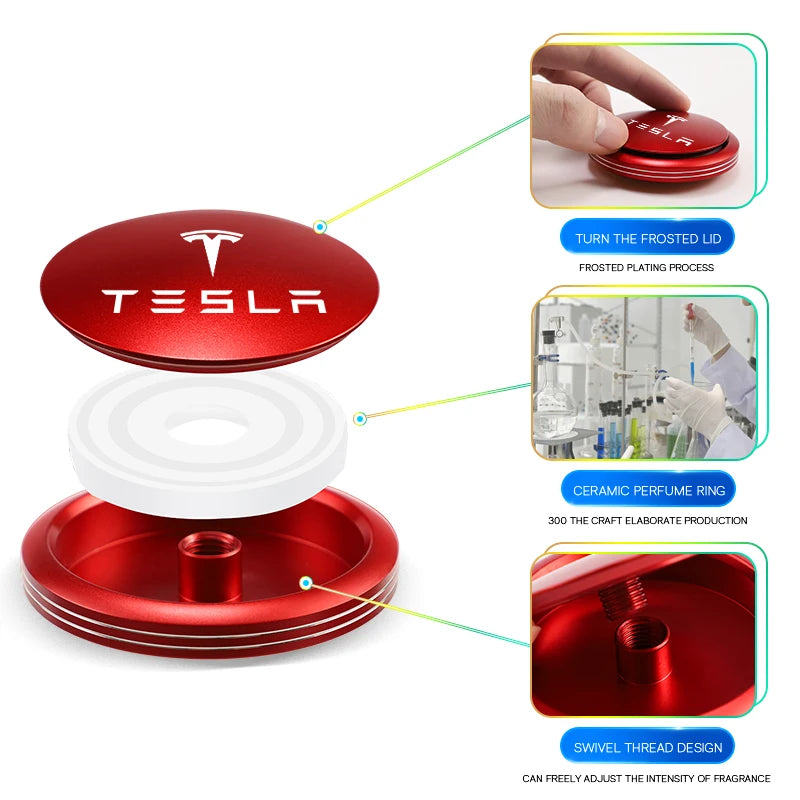 Car Perfume Air Freshener Fragrance Diffuser Interior Accessories For Tesla Model 3 Y S X Cybertruck Juguete Roadster Coil