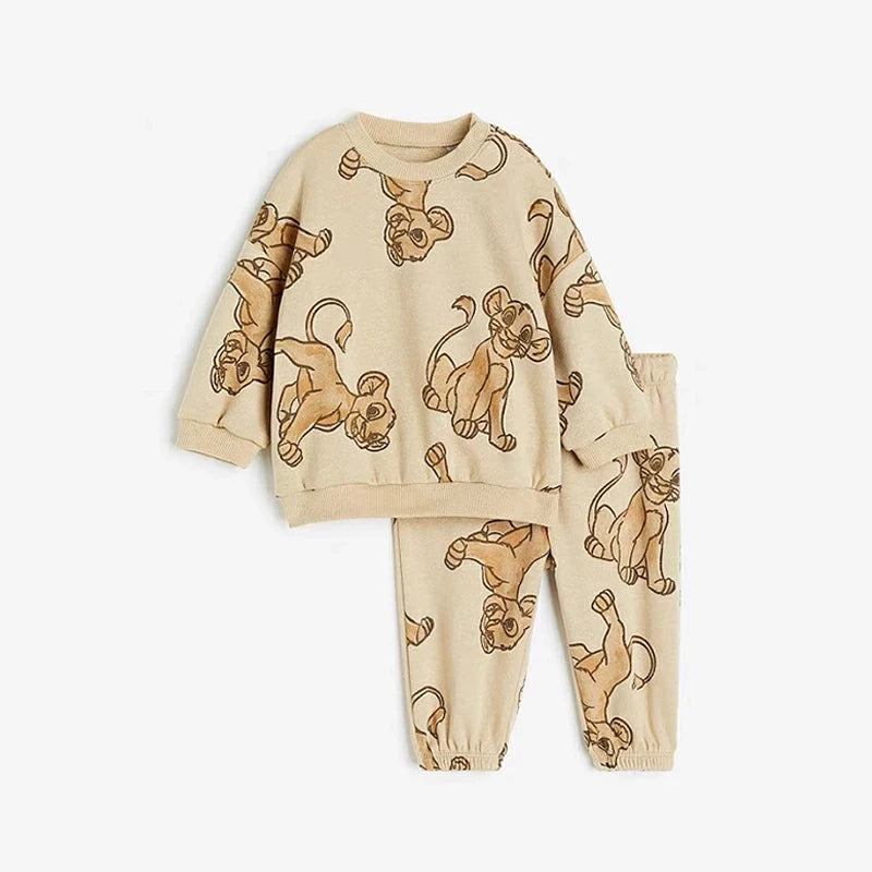 Toddler Suits Cartoon Sweatshirts+Pants Two Piece Set Long Sleeve Outfits Fashion Cartoon Printed Hoodies Sweatpants Outer Wear