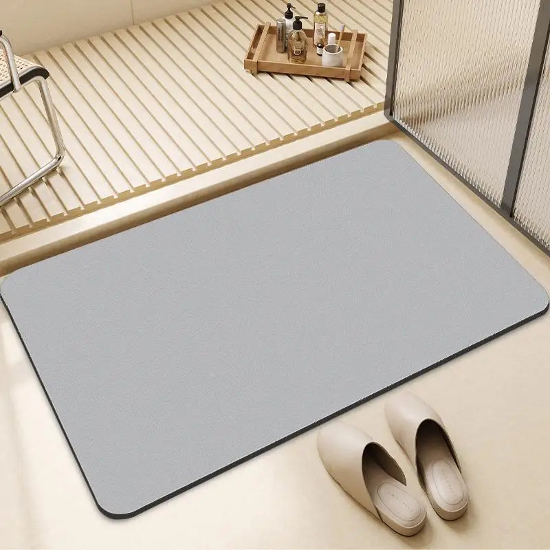 Green Diatomite Bath Mat Non-Slip Quick Dry Super Absorbent Shower Mat Washable Bathroom Mat