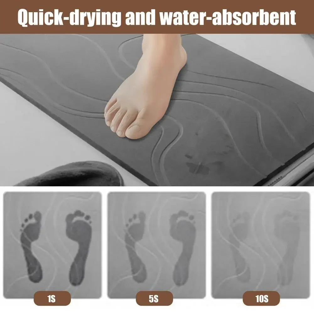 Indoor Diatomite Stone Bath Mat, Soft Diatomite Mud Mat, Water Absorption, Quick-Drying, Entrance Rugs