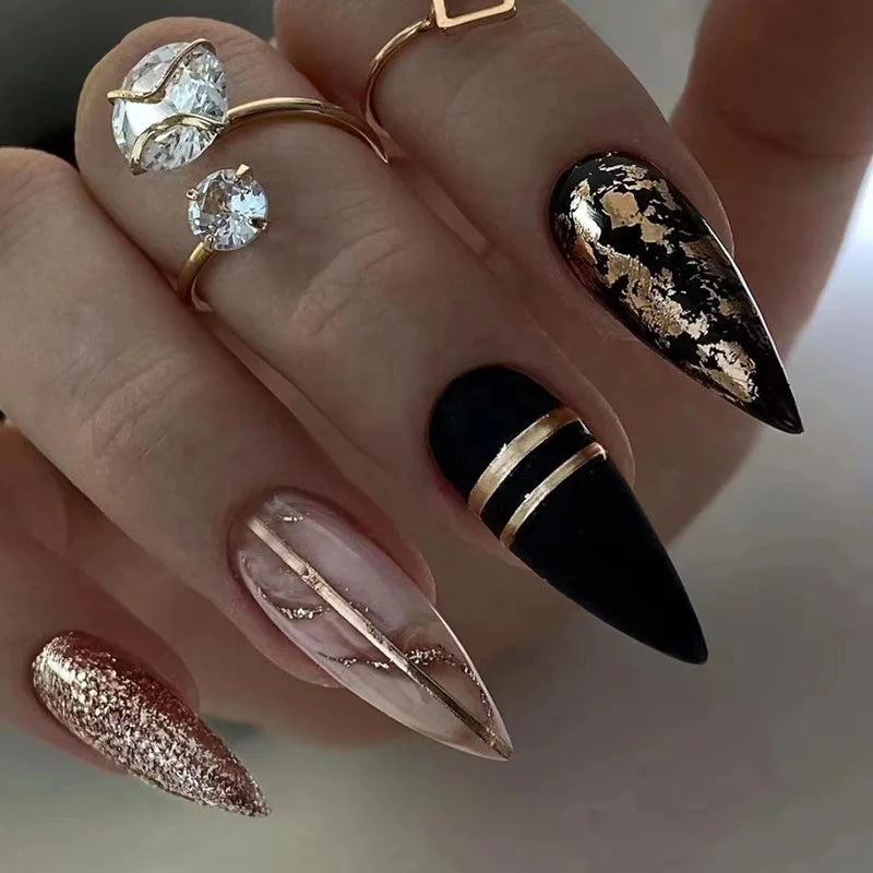24Pcs/Set Sweet Love Fake Nail with Gradient French Press on Nails Reusable Short Full Cover Nail Tips for Women Wholesale