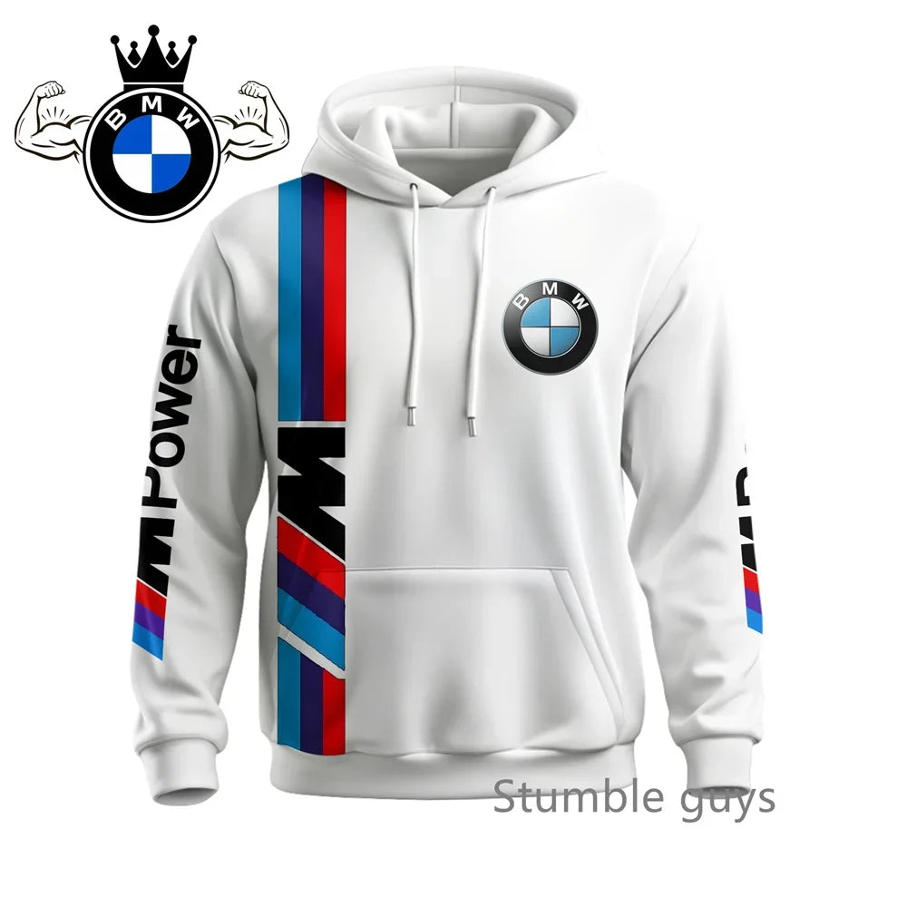 Autumn Men's BMW Hoodie Long Sleeve Sweatshirt Jacket Coat Sports Motorcycle Racing M Power Car Brand Casual Fashion