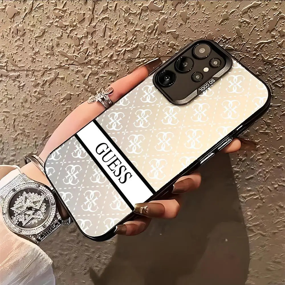 Guesses What Phone Case for Samsung Galaxy S26 S25 S24 S23 S22 S21 S20 Note20 Plus Ultra Colorful Silver Cover
