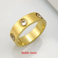 Classic Love Ring for Women Men Couple 18K Gold plated Stainless Steel Crystal Rings Cubic Zircon Wedding Ring Luxury Jewelry