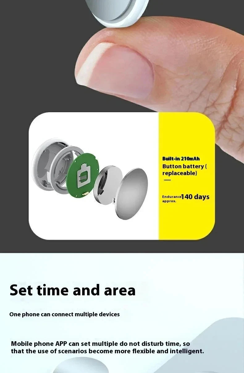 Lenovo New Bluetooth Smart GPS Tracker Anti-Lost Reminder Device Elderly Kid Bags Finder Air Tag Apple Android Tracking Locator