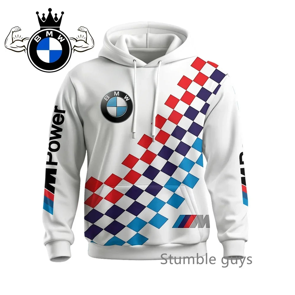 Autumn Men's BMW Hoodie Long Sleeve Sweatshirt Jacket Coat Sports Motorcycle Racing M Power Car Brand Casual Fashion