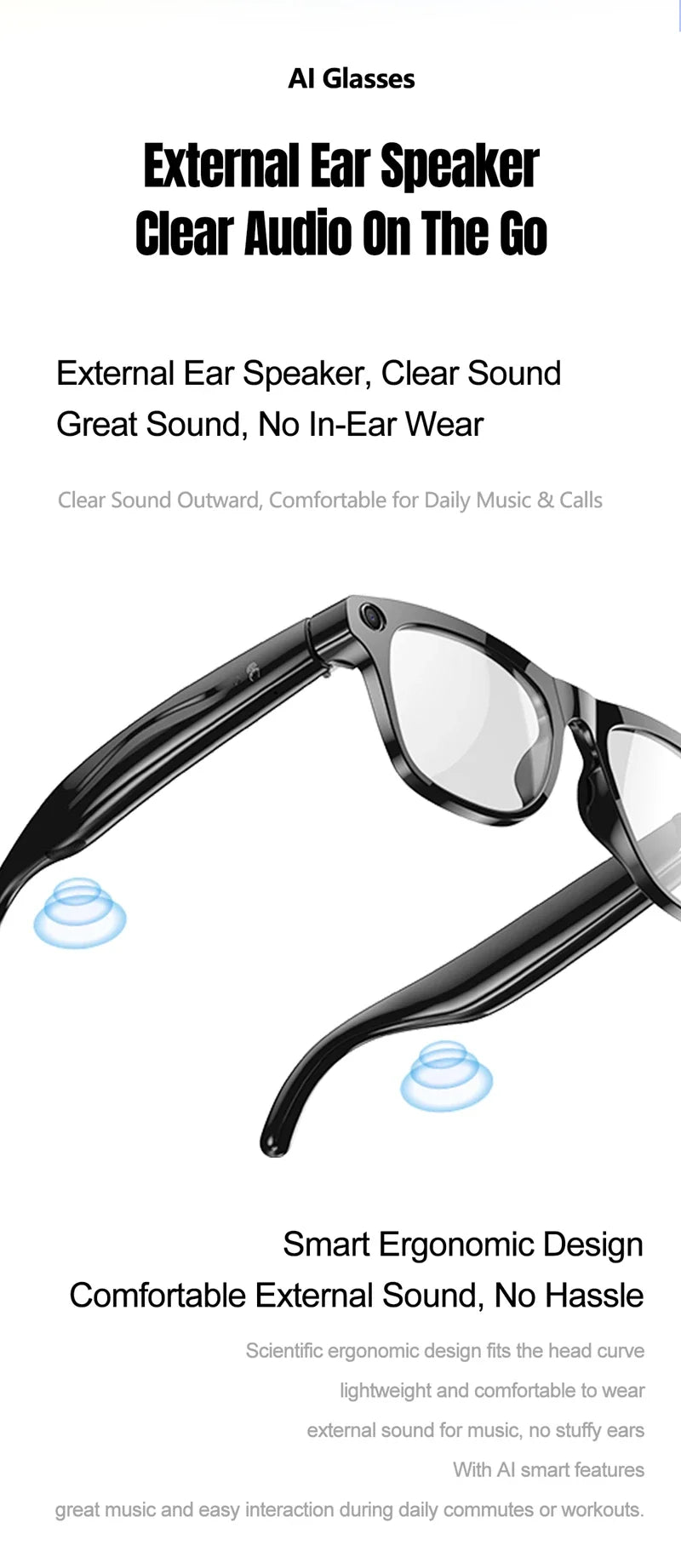 Xiaomi Smart AI Glasses HD 8K Photochromic Multifunction Bluetooth Calling Voice Assistant Music Player Translate Camera Glasses