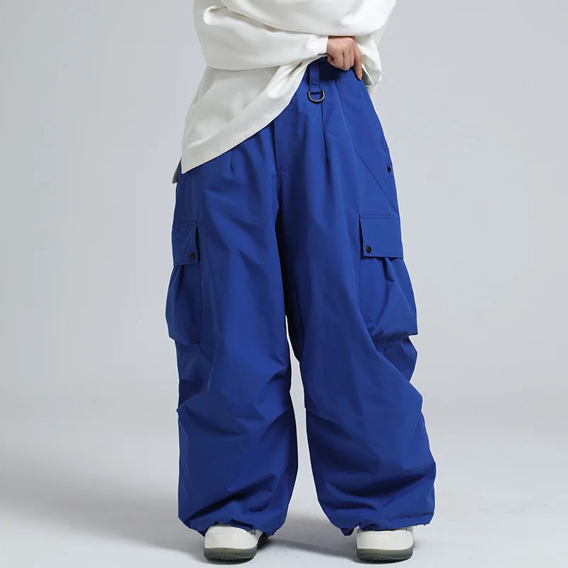 2025 GSOU SNOW New Winter Outdoor Loose Waist Ski Pants For Women  Men Waterproof And Warm  Professional Snowboard Ski Pants