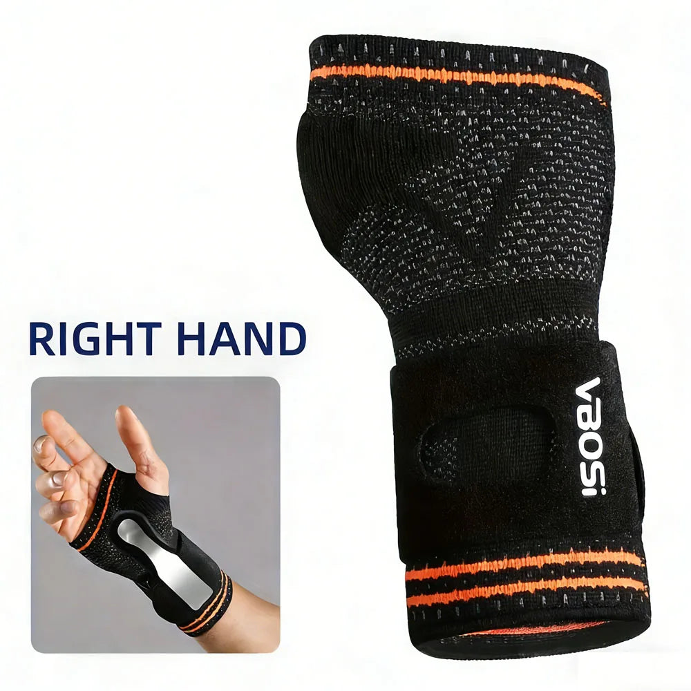 1pc Wrist Palm Support with Removable Metal Stays and Straps, Adjustable Brace Right Left Hand for Women And Men