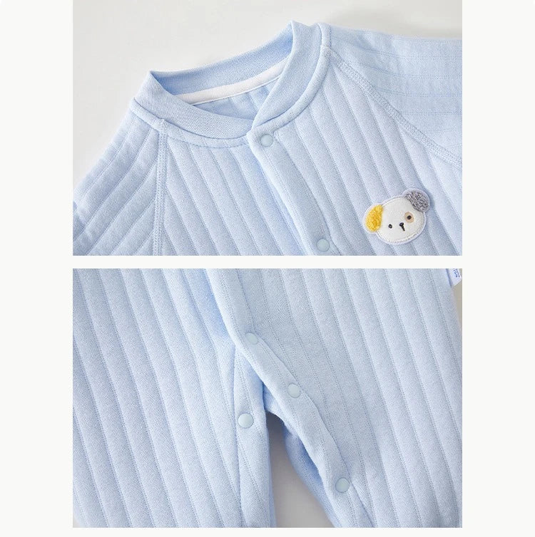 AYNIGIELL High Quality Thickened Warm Jumpsuit for Newborn Boys in Autumn and Winter 0-18 Months Baby Girl Cartoon Dog Pajamas
