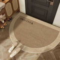 Semi-Circular Minimalist Crystal Velvet Door Mat, Non-Slip Home Floor Mat, Porch Mat, Bathroom Mat