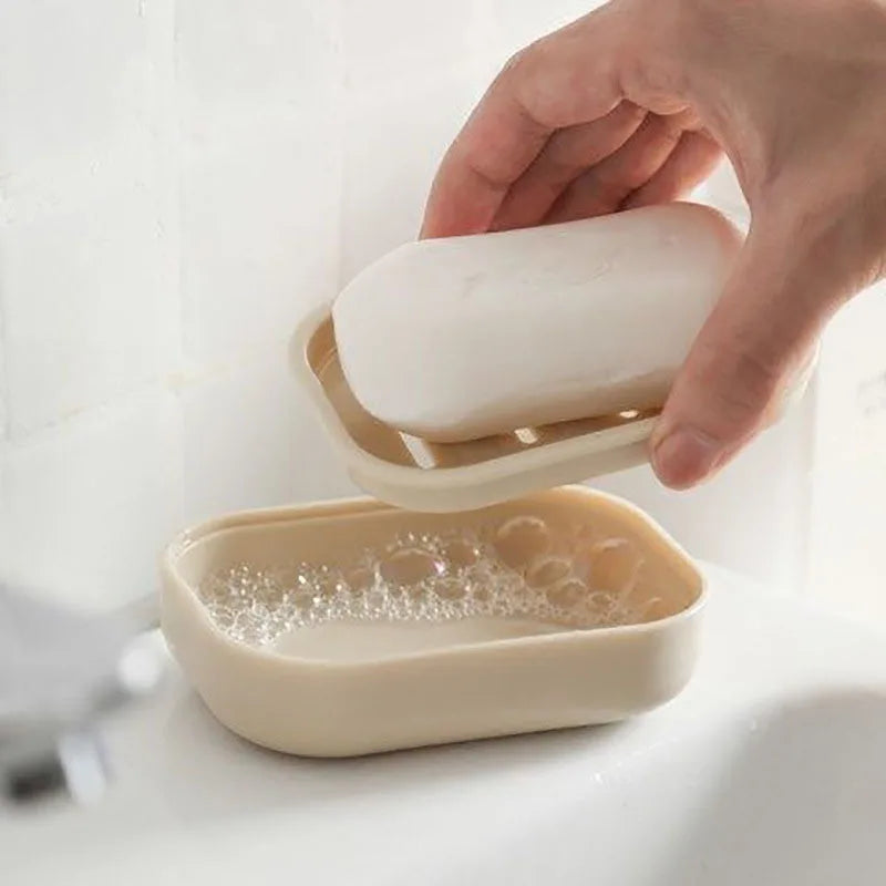 Double Layer Soap Dish Bathroom Dish Plate Case Plastic Drain Soap Box Home Travel Soap Holder Container Portable Soap Rack