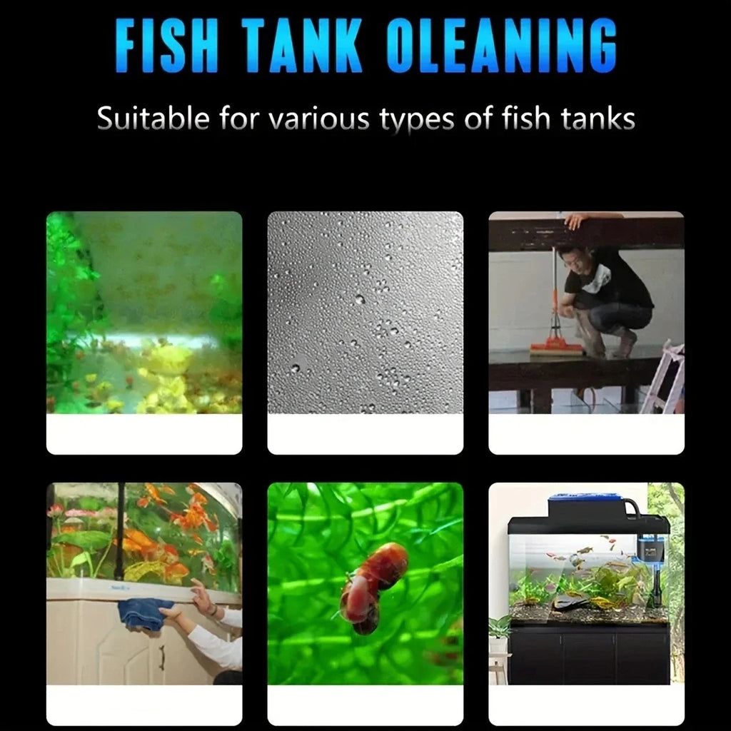 Aquarium Double-sided Cleaning Brush Fish Tank Magnetic Glass Cleaner Brushes Remove Moss Brushes