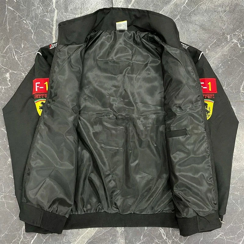High-Quality F1 Racing Embroidered Jacket Locomotive Riding Jacket Couple Coat For Ferrari F430 488 Stradale Roma F8 Spider SF90