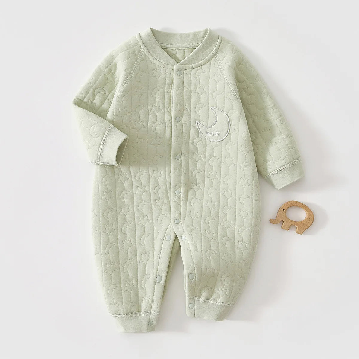 AYNIGIELL Baby Jumpsuit Autumn and Winter Pure Cotton Warm Newborn Inner Clothes for Boys and Girls Baby Pajamas 0-18 Moths