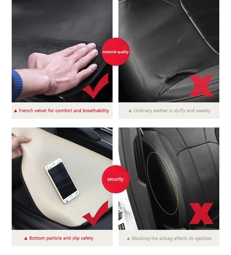 Car Front Back Seat Cushion Protect Pad Auto Non-Slip Cover For Ferrari F430 Stradale 458 488 599 612 F12 F1 Styling Accessories