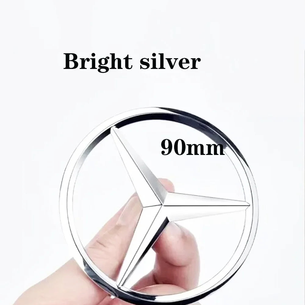 For Mercedes Benz 90MM ABS Car Rear Badge Sticker Trunk Emblem Decal A B C E S class GLA GLC CLA GLK GLE W204 W205 W212