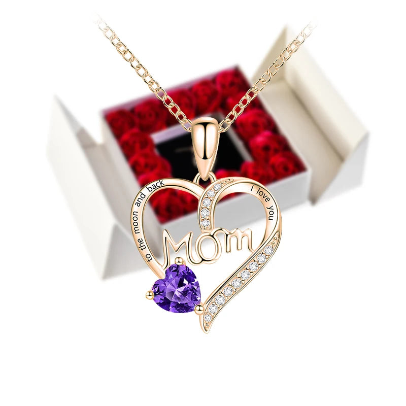 Gifts for Women Jewelry Pendant Necklace /w Soap Eternal Rose Gift Box Mother's Day Necklace Jewelry Wedding Anniversary Gifts