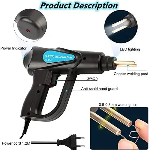 70W Plastic Welding Machine Plastic Welder Gun Car Bumper Repair Kit with 200/600/1000 Pcs Hot Staples Car Tools Kit