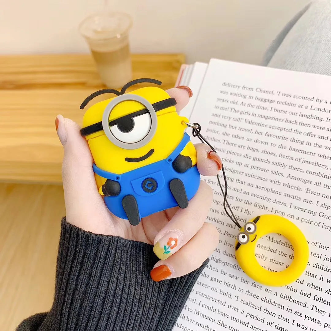 For Airpods 1 2 3 4 Pro 2 Case Cute Cartoon M-Minions Silicone Earphone Case Accessories Cover airpods pro3