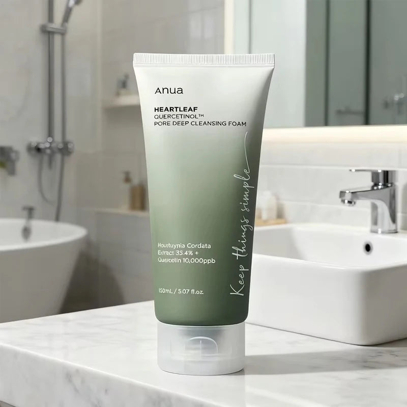 Anua Heartleaf Quercetin Pore Facial Cleanser Gentle Deep Cleaning Foam Oil Control Moisturizing Shrink Pores Korean SkinCare