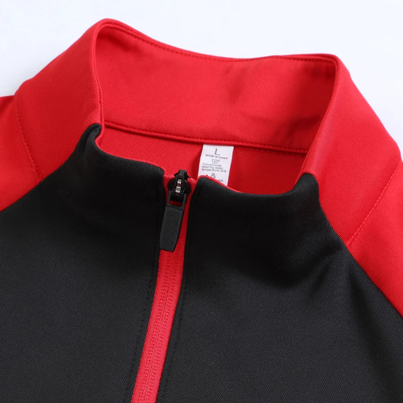 Men Sweatshirt Running Training Patchwork Zipper Pocket Outdoor Casual Fashion Coat Gym Jogging Breathable Quick Drying Jacket