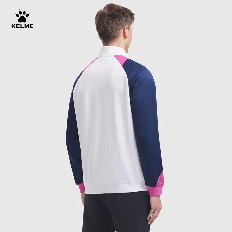 KELME Men's Running Jacket Football Sport Training Coat Windproof Fitness Jogging Sportwear Warm Lamb Woll Jackets 8361WT1064