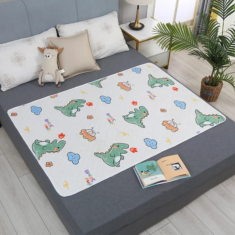 Washable Mattress Urine Mat for Baby Toddlers Cute Cartoon Bed Protector Diaper Bedding Urine Pads Cloth Breathable