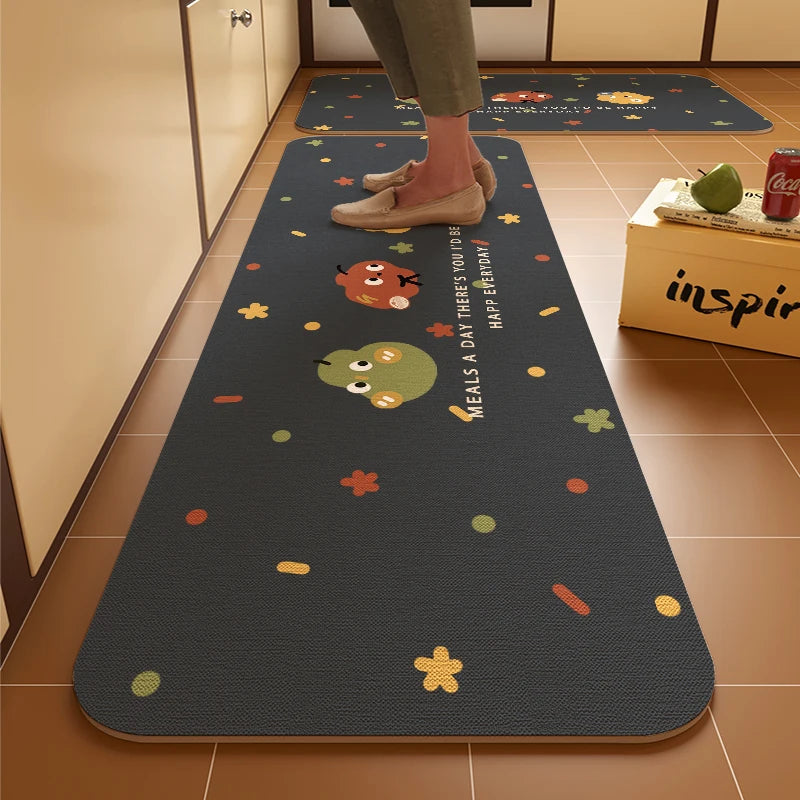 VIKAMA Budding Diatomite Carpet Scandinavian Style Non-Slip Water-Absorbent Mute Kitchen Breakfast Area Home Decoration