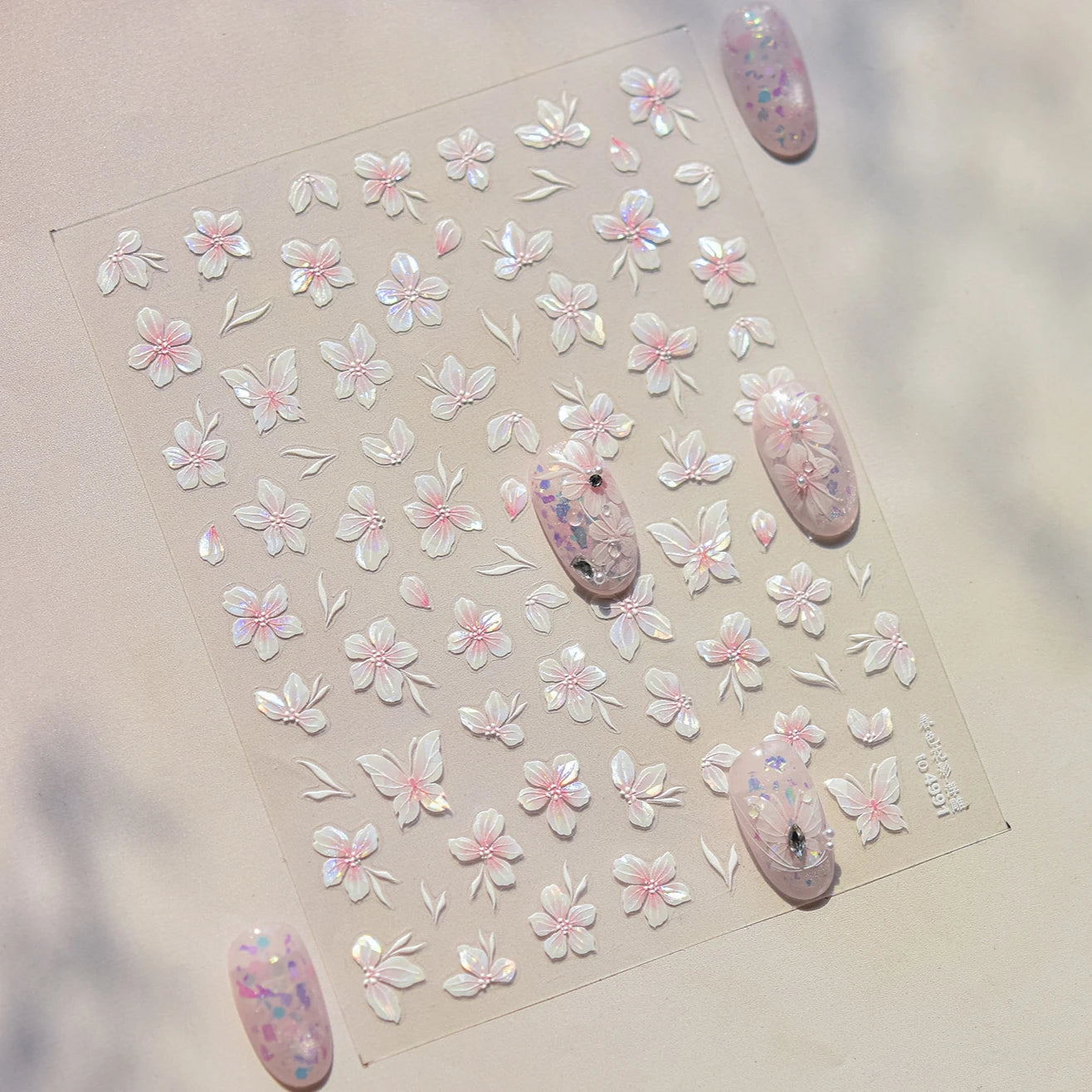 Embossed Flower Pink Butterfly Lucky Peach Blossom Chic Spring Petal 5D Soft Relief Adhesive Nail Art Stickers Manicure Decals