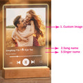 Personalised Acrylic Spotify Music Photo Plaque with LED Night Light Custom Mothers Day Gift Photo frames Custom Couple Gift