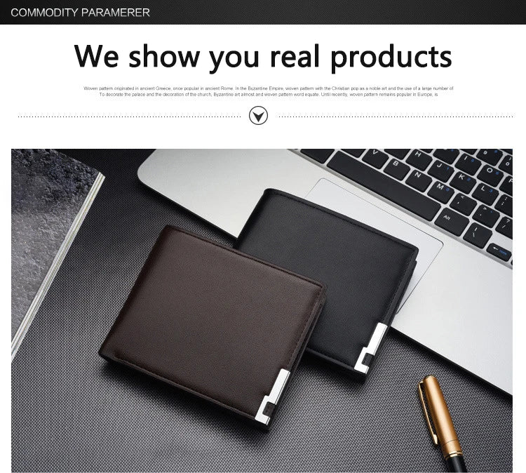 Leather Car Short Men Wallet Purse With Card Holder License Accessory For Ferrari SP1 812 F40 F12TDF SF90 458 488 599 612 FF F12