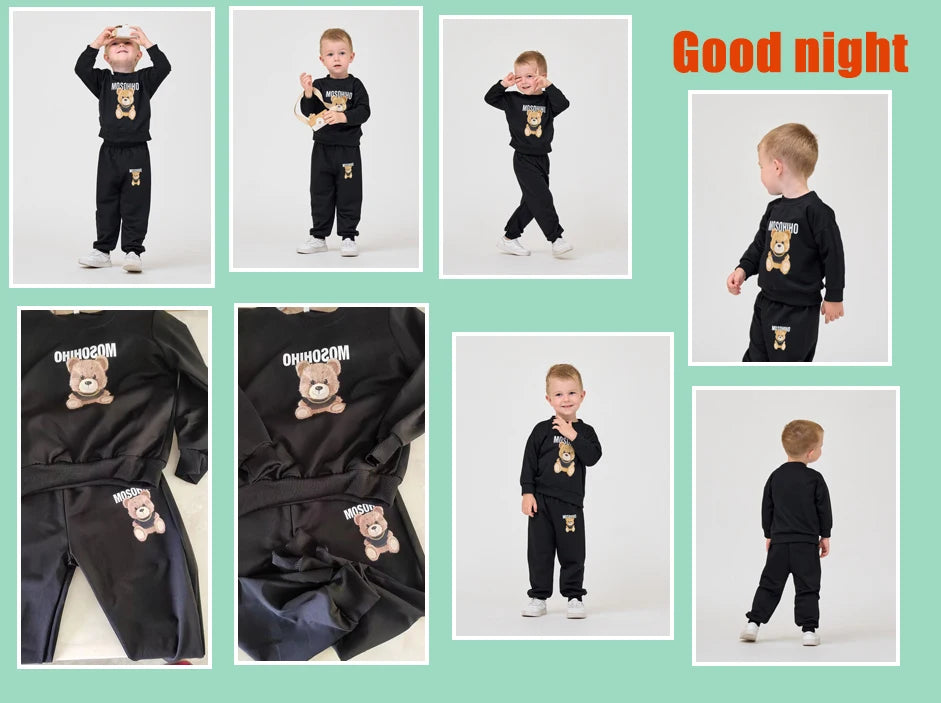 Children's Clothing Boy Sets Spring Autumn Mother Kids Girls Outfits Suits Baby Cute Sports Hoodie Trousers 2pcs Toddler Clothes