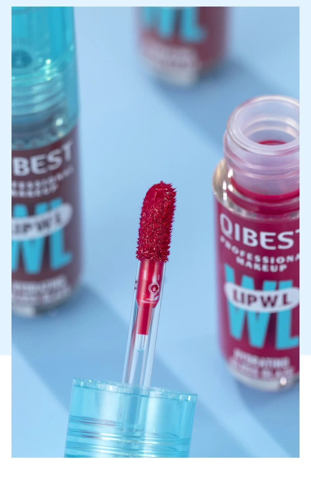 QIBEST Hydrating Crystal Lip Gloss Easy to Fade Mirror Water Glazed Lip Glaze Long Lasting Moisturizing Gloss Lip Tint Cosmetics