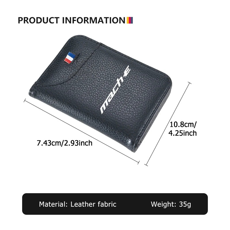 For Mustang PU Leather Man Women Travel Passport Holder Credit Card Holder Case Wallet Shelby GT GT500 GT350 Convertible Mach-E