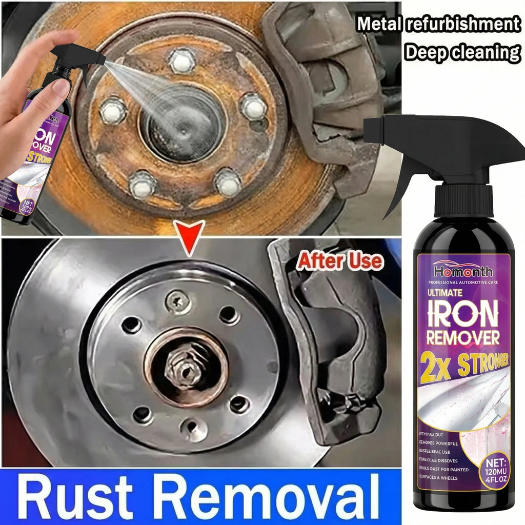 Large Capacity Powerful Car Rust Remover Spray - Exhaust/Wheel Care, Metal Powder Remover.