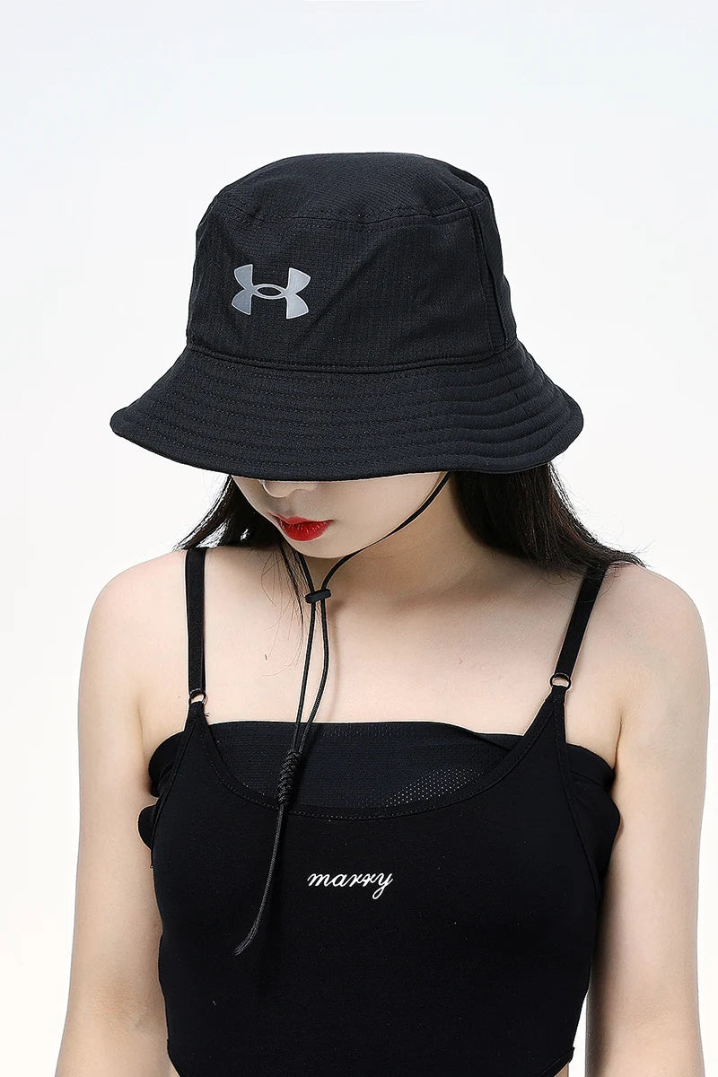 Under Armour Men's Hat, Fashionable Black Simple Fisherman's Hat, Comfortable, Breathable, Casual Fishing Sun Hat 1361527-001