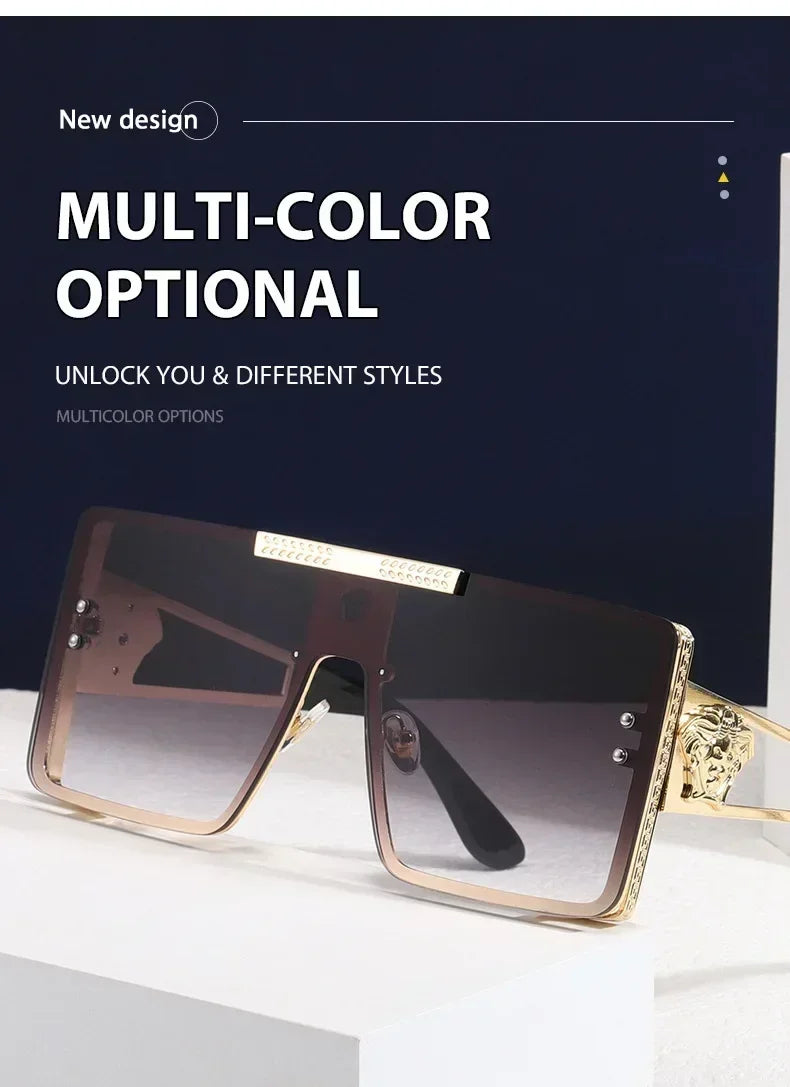 New Personality Square Big Cool Sunglasses for Men Women Fashion Retro Luxury Design Male Sun Glasses Gafas UV400 Gafas De Sol