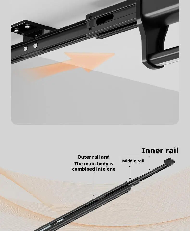 Retractable Closet Pull Out Rod Wardrobe Trousers Rack Clothes Hanger Top-mounted Damping  Slide Rail Valet Rod Pull-out Rack