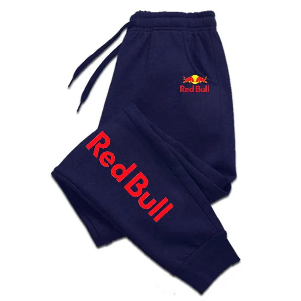 Red Bull casual fashion autumn/winter cotton sports pants, men's running and fitness pants, monochrome pants