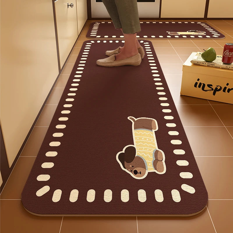 VIKAMA Budding Diatomite Carpet Scandinavian Style Non-Slip Water-Absorbent Mute Kitchen Breakfast Area Home Decoration