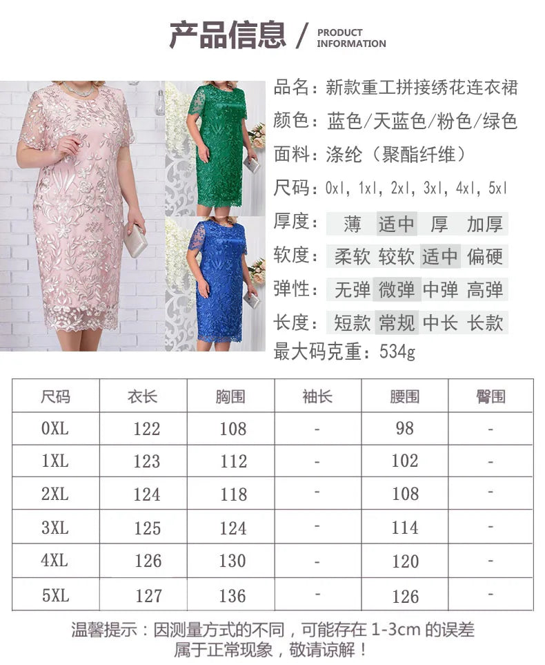Plus size Women's Dress New Large Size Women's Dress Spliced Embroidered Lace Slimming Slim Fit Cocktail Dress7134259#