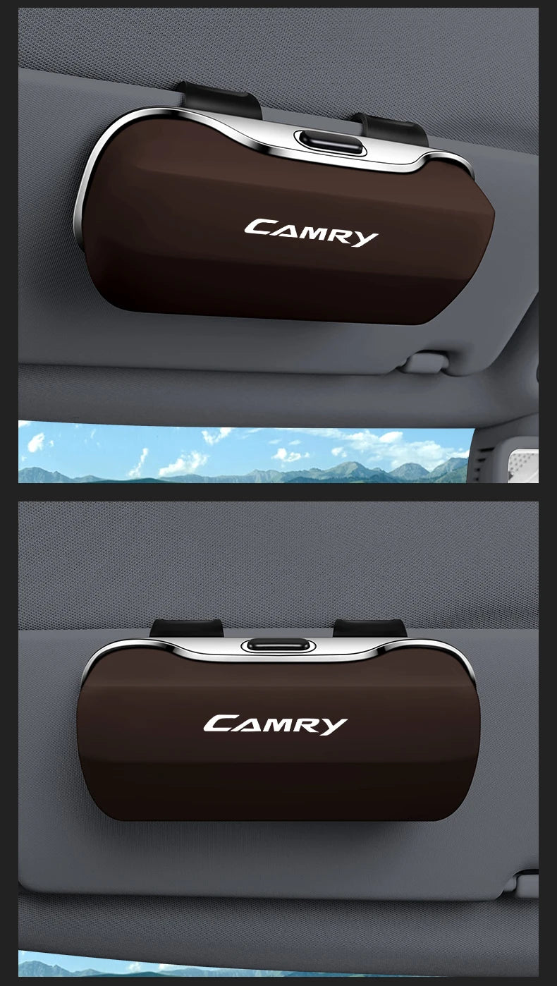 Car Eyewear Case Box Sunglasses Holder Sun Visor Storage Protective Frame Box Glasses Clip Portable For Toyota Camry