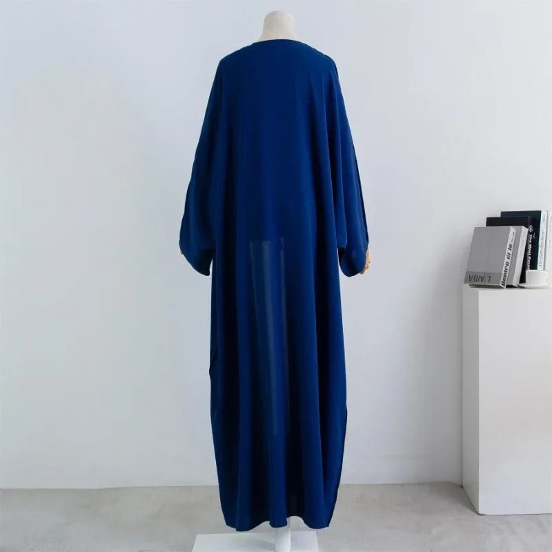 Muslim Out Abaya Smocking Sleeve One-piece Prayer Women Jilbab Cardigan Coat Islamic Clothing Dubai Saudi Robe Turkish